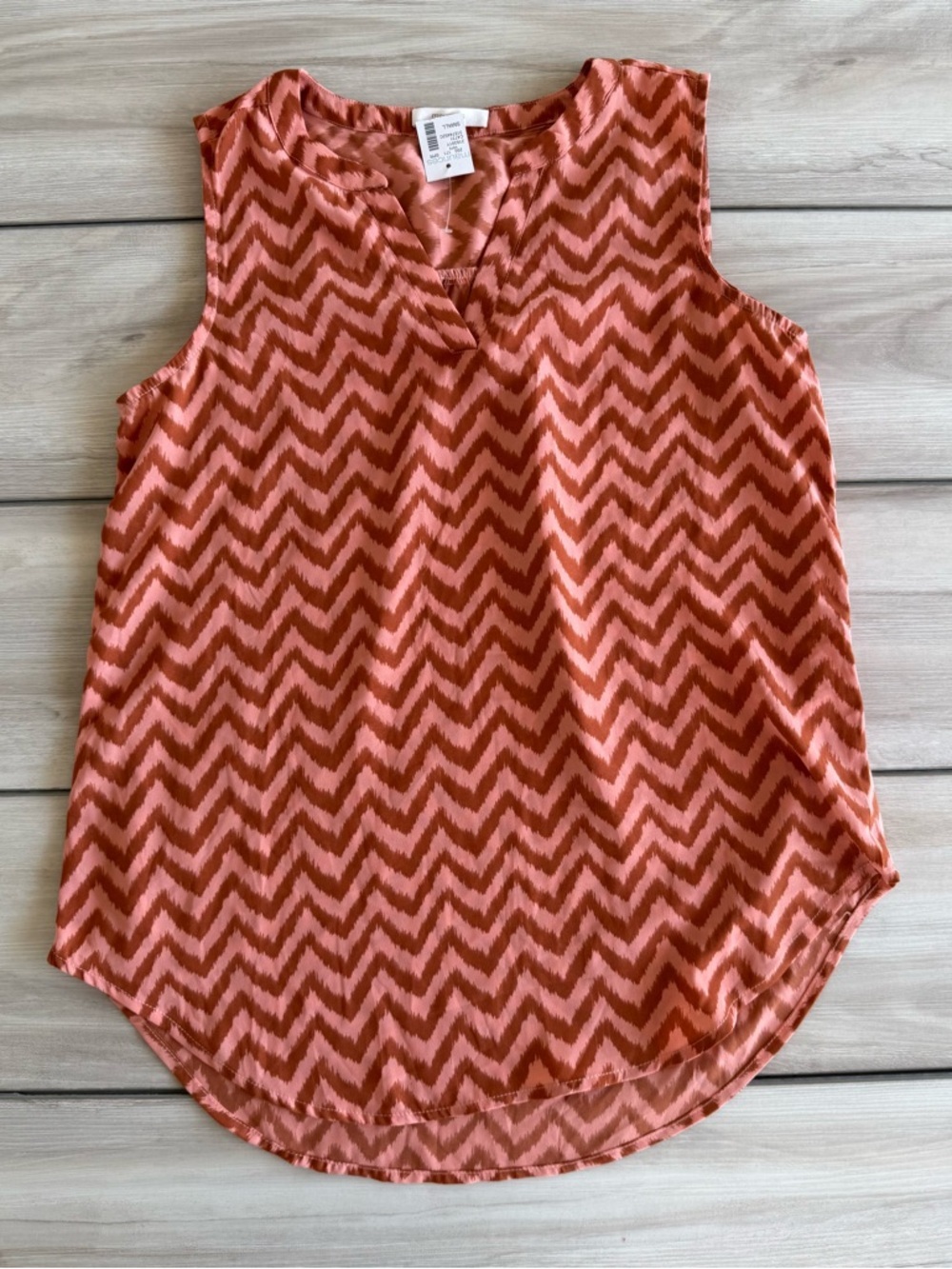 Maurices Chevron Print Sleeveless Top Pink Small NWT